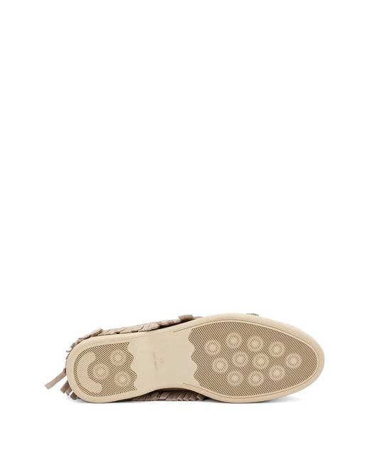 Frau White Fringed-Detail Bead-Embellished Derby Shoes