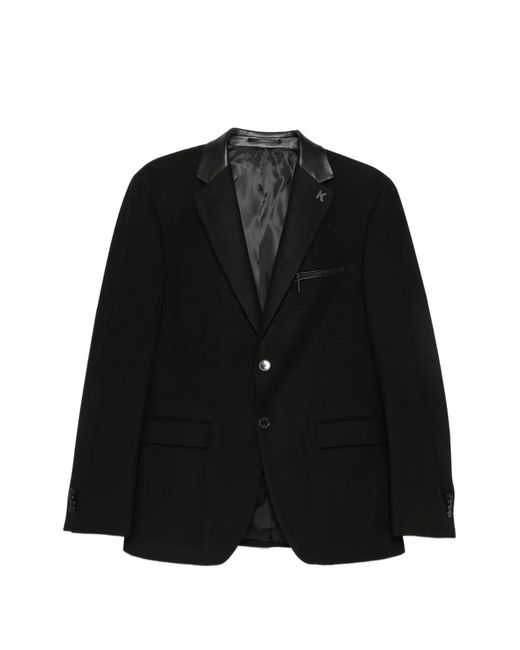 Karl Lagerfeld Black Crest Button-Fastening Blazer for men
