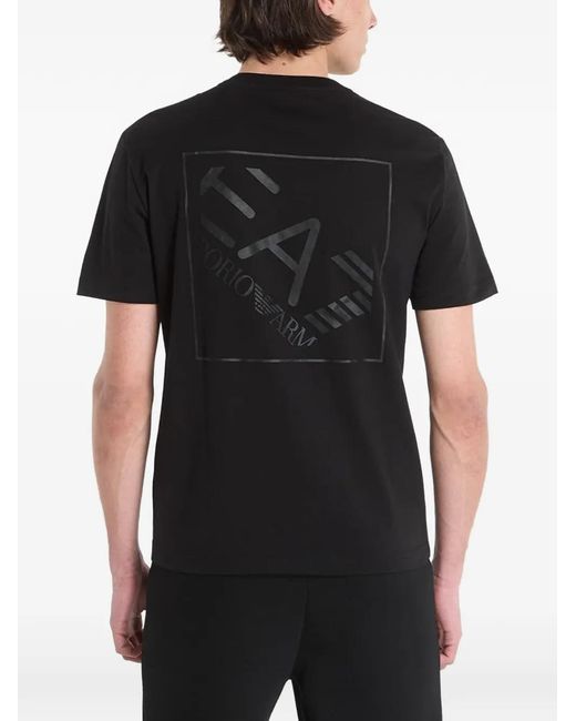 EA7 Black T-Shirt À Patch Logo for men