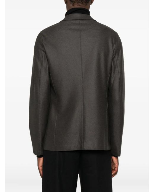 Harris Wharf London Black Single-Breasted Virgin-Wool Blazer for men