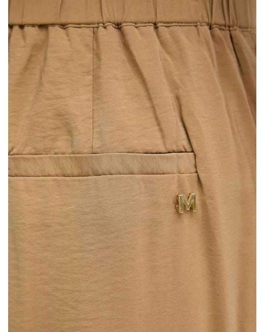 Lola Casademunt Natural Logo-Plaque Wide-Leg Trousers