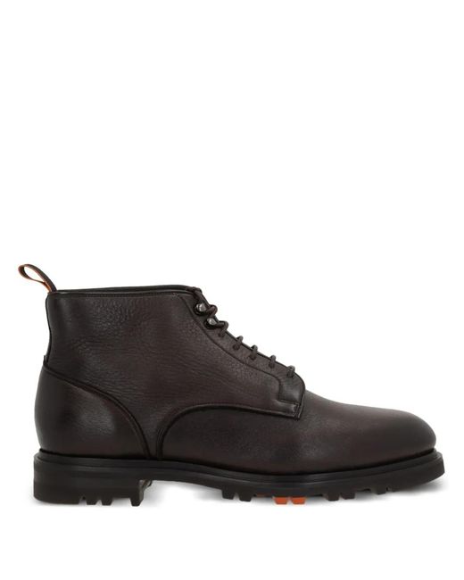 Santoni Black Logan Ankle Boots for men