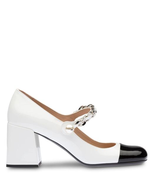 miu miu white mary janes