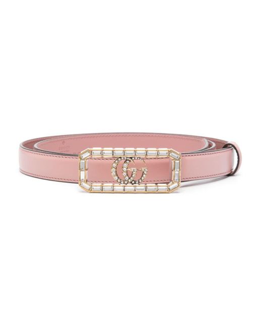 Gucci Pink Double G Logo-buckle Belt