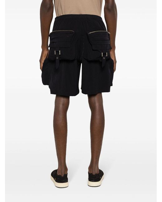 Amir Slama Black X Mahaslama Zip-pocket Cargo Shorts for men