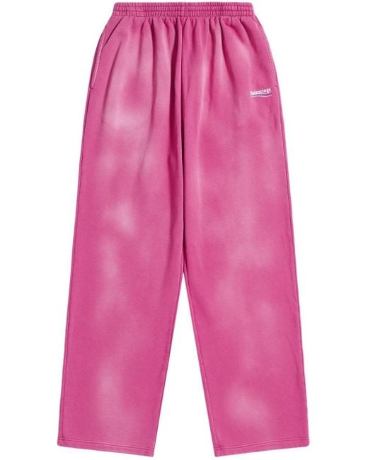 Political Campaign fleece track pants di Balenciaga in Pink
