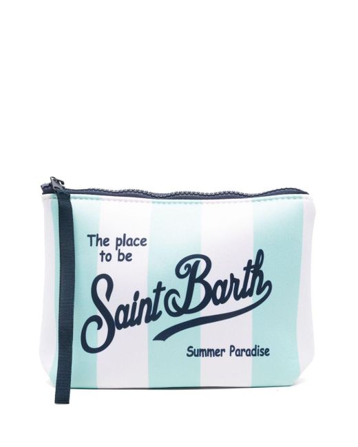 Mc2 Saint Barth Blue Aline Logo-print Makeup Bag