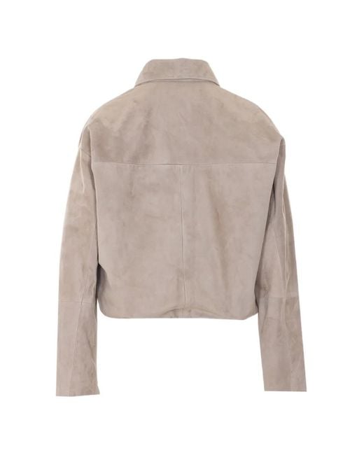 Arma Natural Loua Suede Bomber Jacket