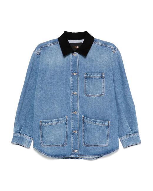 Maje フェイデッド デニムジャケット Blue