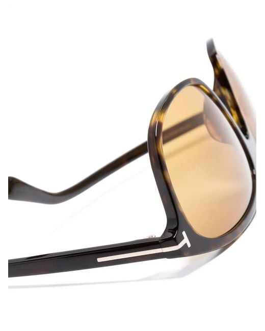 Tom Ford Natural Prescott Tortoiseshell Pilot-Frame Sunglasses