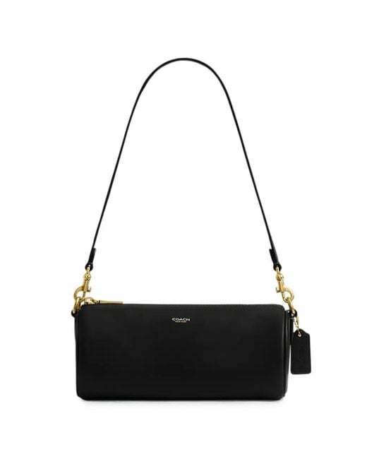 COACH Black Cylindrical Leather Shoulder Bag