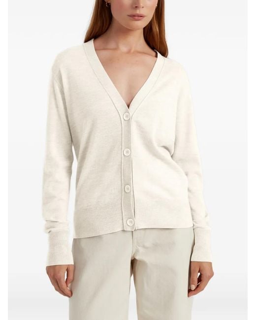 Chinti & Parker White Cardigan Mit V-Ausschnitt