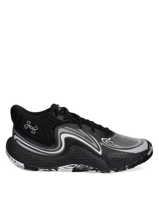 Under Armour Black Spawn 6 Swirl-Print Sneakers