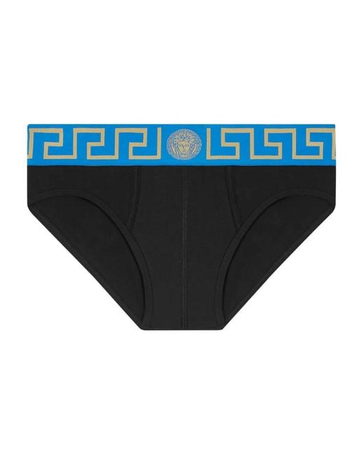 Versace Blue Medusa-Waistband Briefs for men