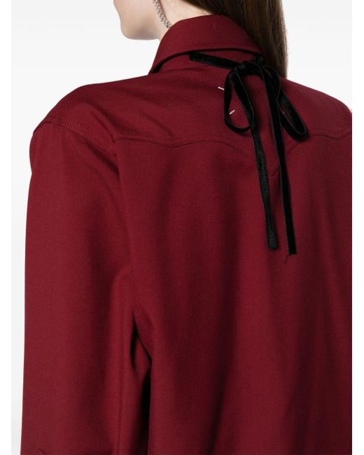 Maison Margiela Red Pendleton Reversible Wool Shirt