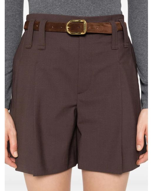 Brunello Cucinelli Brown Wolle Blend Shorts