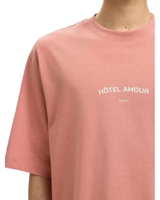SELECTED T-Shirt Met Ronde Hals in het Pink voor heren