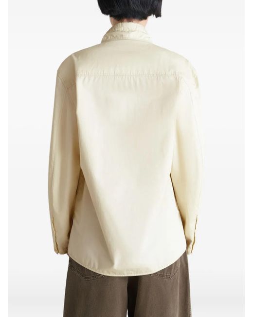 Lemaire Natural High-Neck Drawstring Blouse