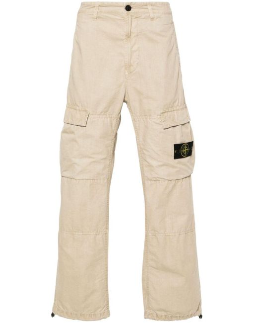 Stone Island Natural Compass-badge Straight Trousers for men