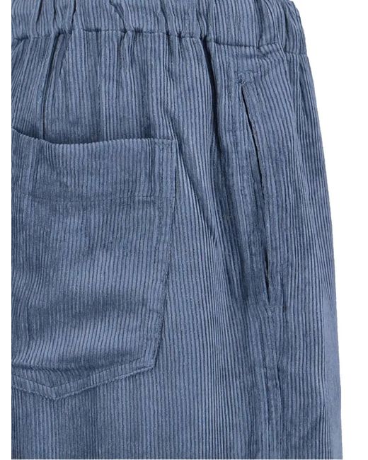MYTHINKS Blue Pantalon Droit À Lien De Resserrage