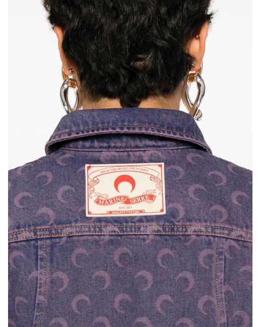 MARINE SERRE Purple Moon Laser Denim Jacket