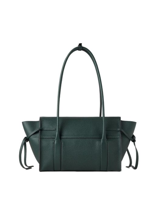 Mulberry Black Small Soft Bayswater Grain-Leather Tie-Detail Shoulder Bag