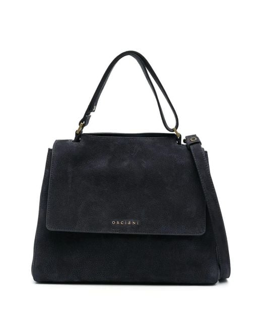 Orciani Black Sveva Leather Tote Bag