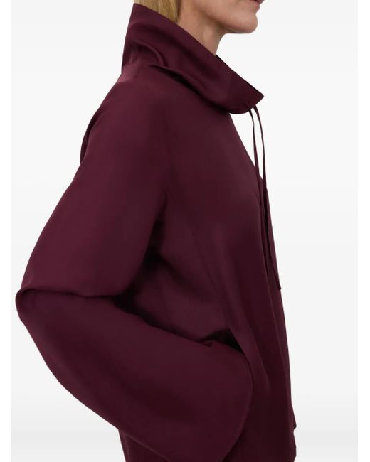 Loulou de Saison Purple Drawstring-Neck Wide-Sleeve Top