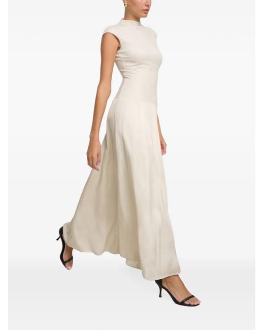 MARCELLA Natural Maxi Haru Corset-Style Dress