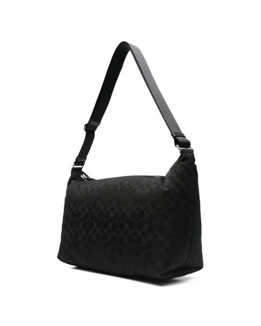 COACH Black Pattern Key-Charm Shoulder Bag