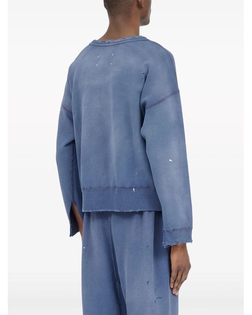 Maison Margiela Blue Organic Cotton Sweatshirt for men