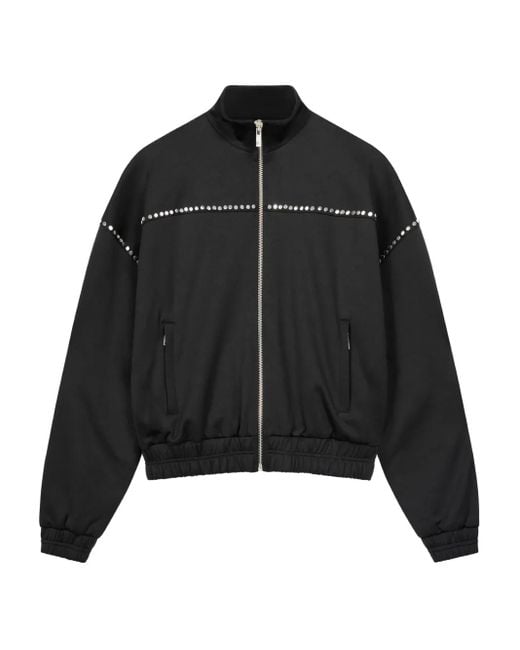 ROUGH Black Stud-Detail Track Jacket for men