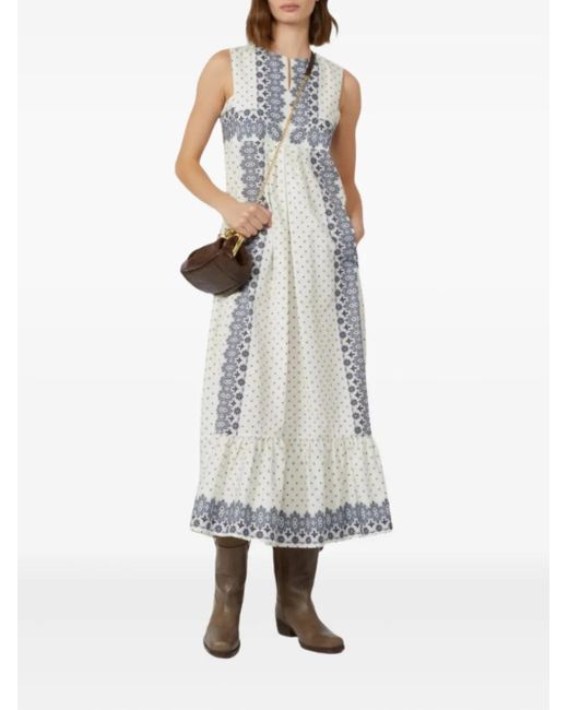 Weekend by Maxmara Manila Gelaagde Midi-Jurk Met Paisley-Print in het White