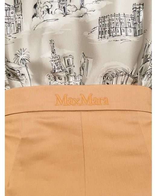 Max Mara Natural Stretch Cotton Satin Shorts