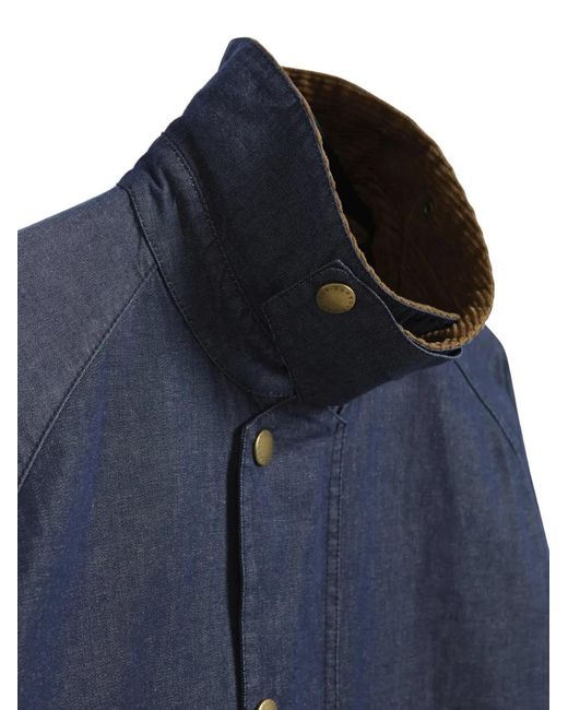 Barbour Blue Corduroy-Collar Denim Jacket for men