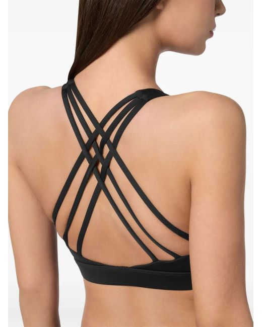 Philipp Plein Black Silky Soft Piping Push-Up Bra