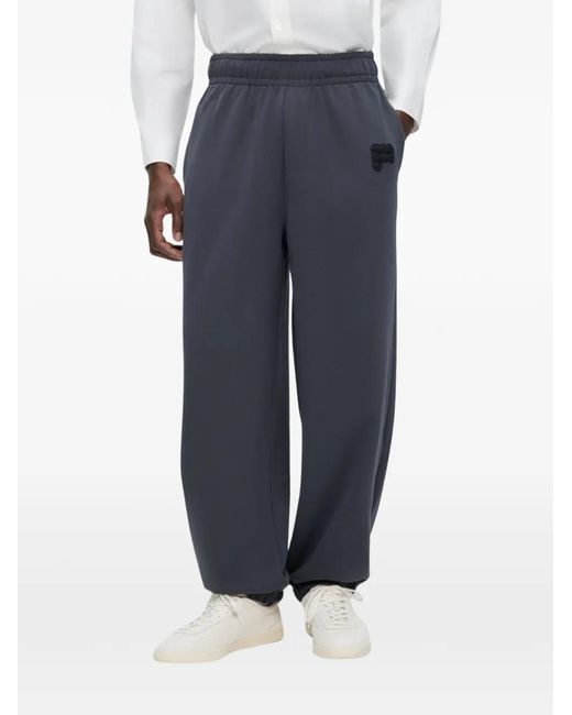 PANGAIA Blue Logo-Patch Track Pants for men