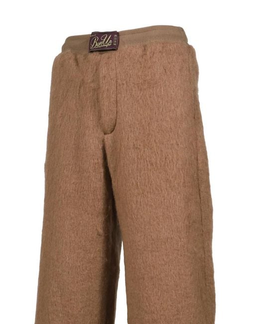 BossUp Natural Logo-Patch Trousers for men