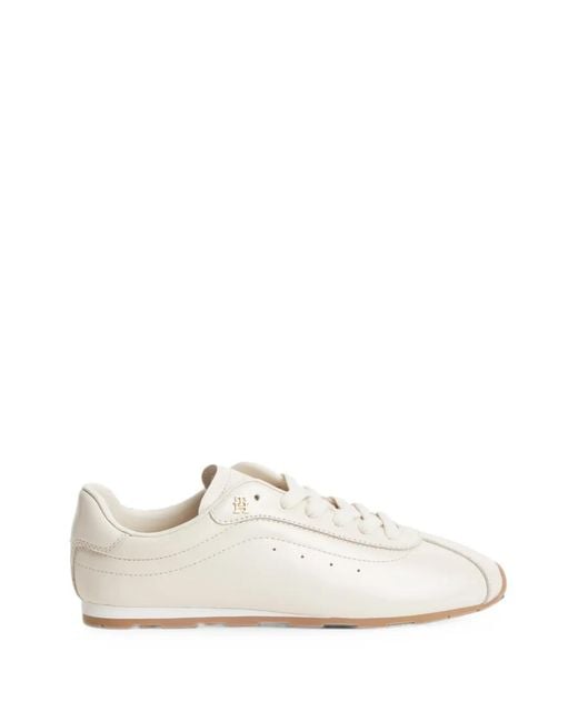 Tommy Hilfiger White Monogram Leather Sneakers