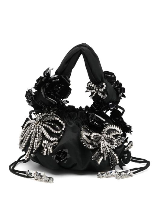 Biyan Black Verzierte Handtasche