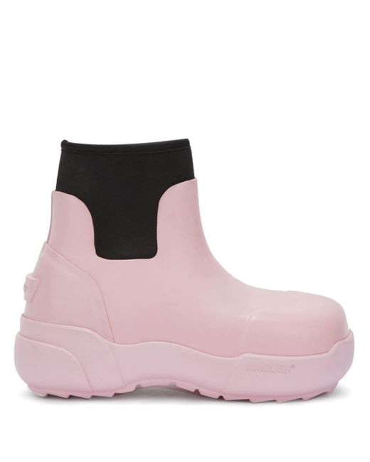 Ambush Pink Square-toe Ankle Boots