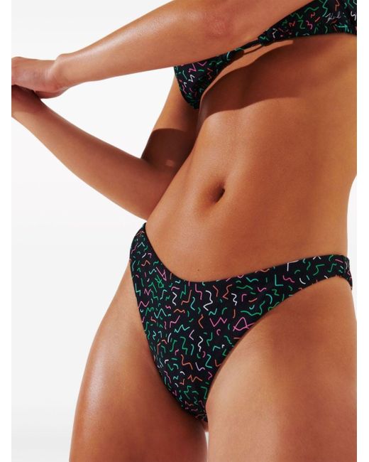 Karl Lagerfeld Blue Geometric-print Bikini Bottoms
