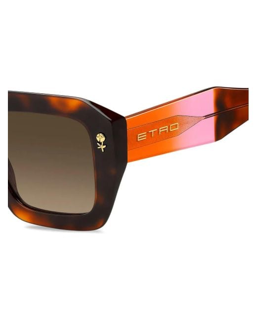 Etro Brown Geometric-Frame Sunglasses