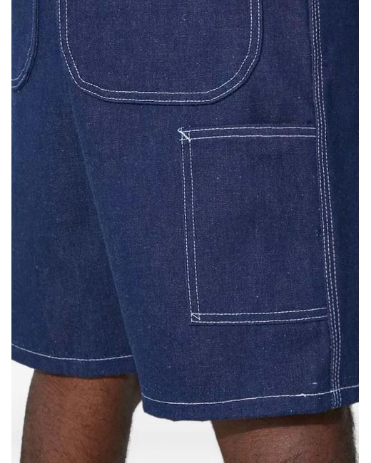 Stan Ray Blue Logo-Patch Denim Shorts for men
