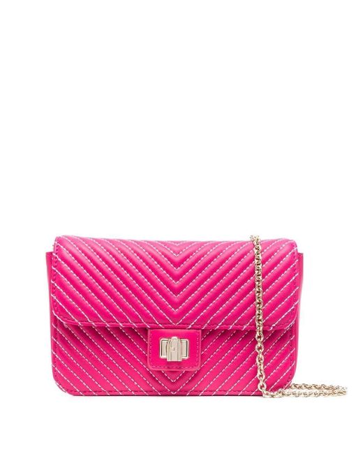Furla Leather Chevronquilted Crossbody Bag in Pink Lyst Australia