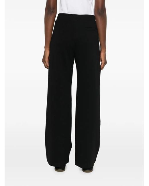 Max Mara Black Drawstring Wide-Leg Track Pants