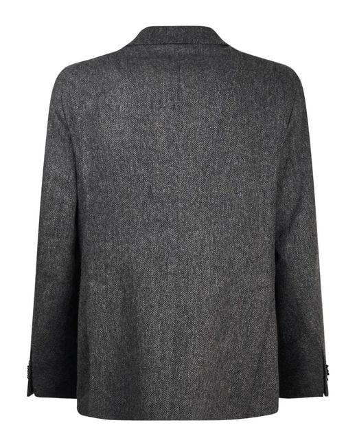 Tagliatore Black Herringbone Two-Button Blazer for men