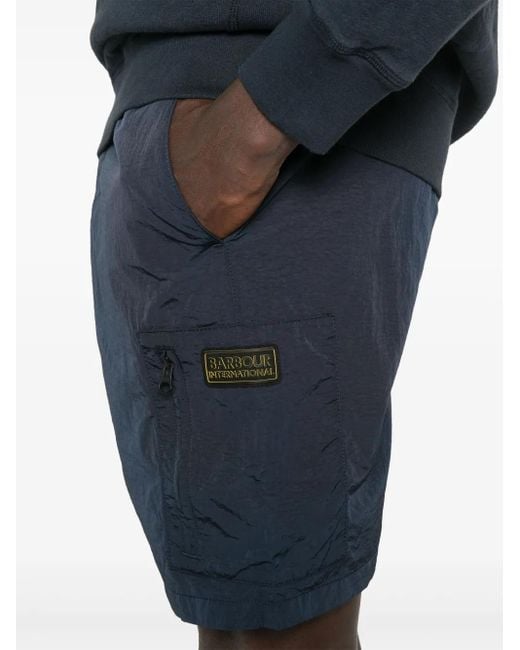 Barbour Blue Raised Logo Shorts for men