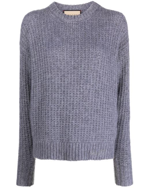 Gucci Gray Ribbed-knit Cashmere Jumper