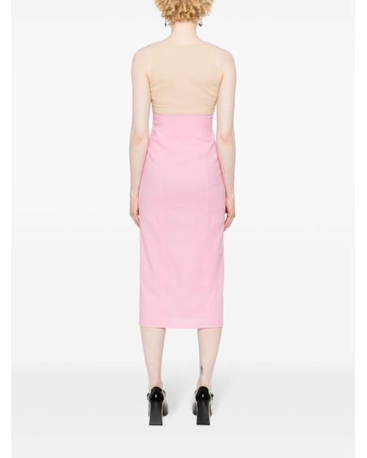 Patou Pink Two-tone Midi Dress